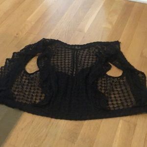Black lace crop top